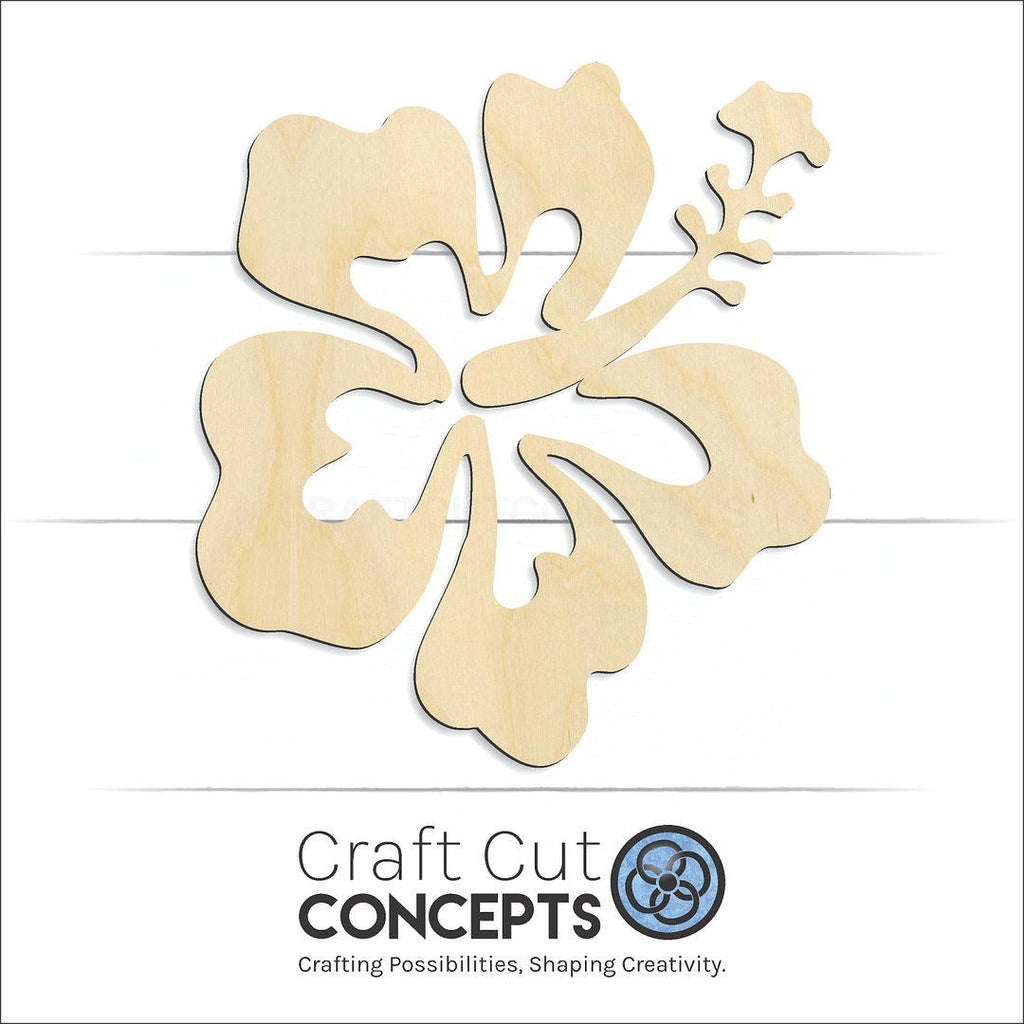 Craft Cut Concepts Logo under a wood Flower - Hibiscus craft shape and blank