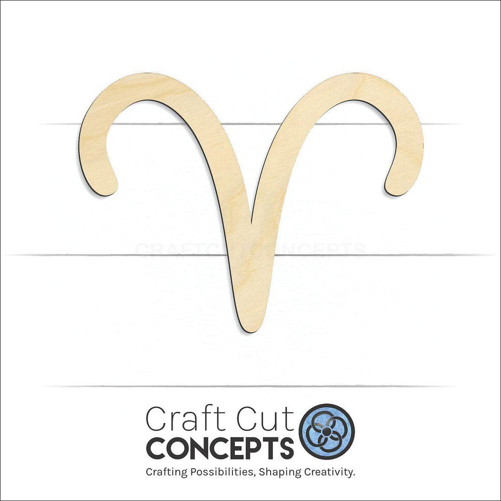 Craft Cut Concepts Logo under a wood Zodiac - Aries craft shape and blank