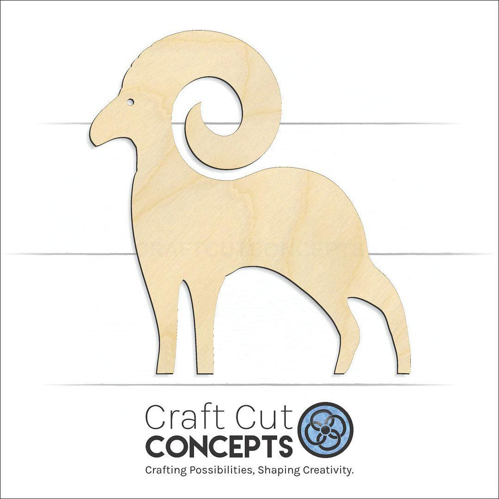 Craft Cut Concepts Logo under a wood Zodiac - Aries craft shape and blank