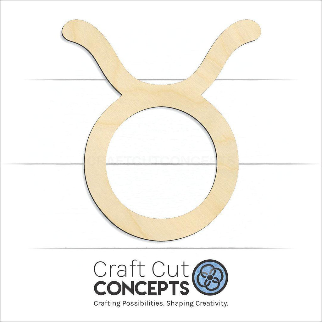 Craft Cut Concepts Logo under a wood Zodiac - Taurus craft shape and blank