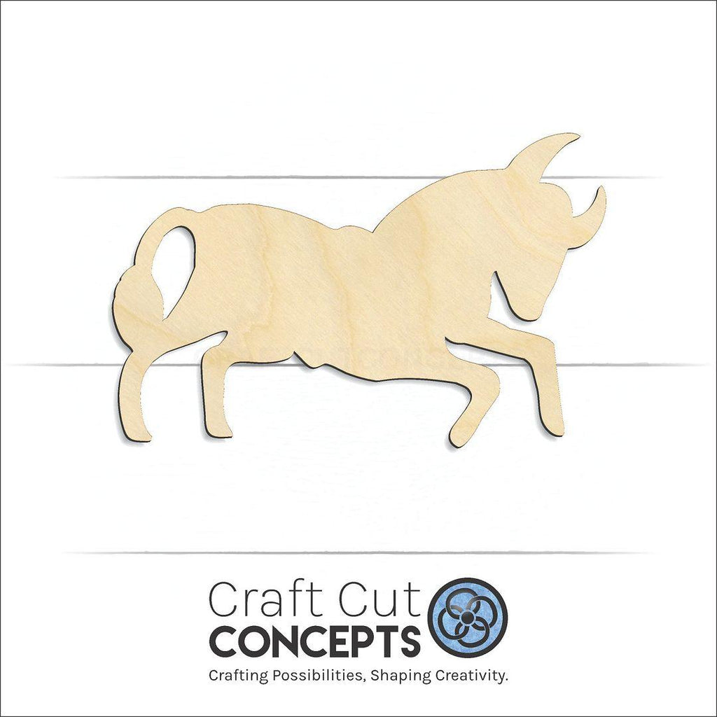 Craft Cut Concepts Logo under a wood Zodiac - Taurus craft shape and blank