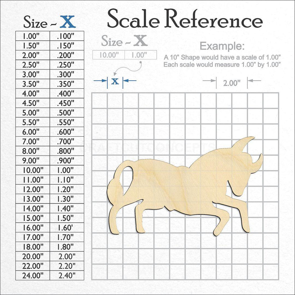 A scale and graph image showing a wood Zodiac - Taurus craft blank