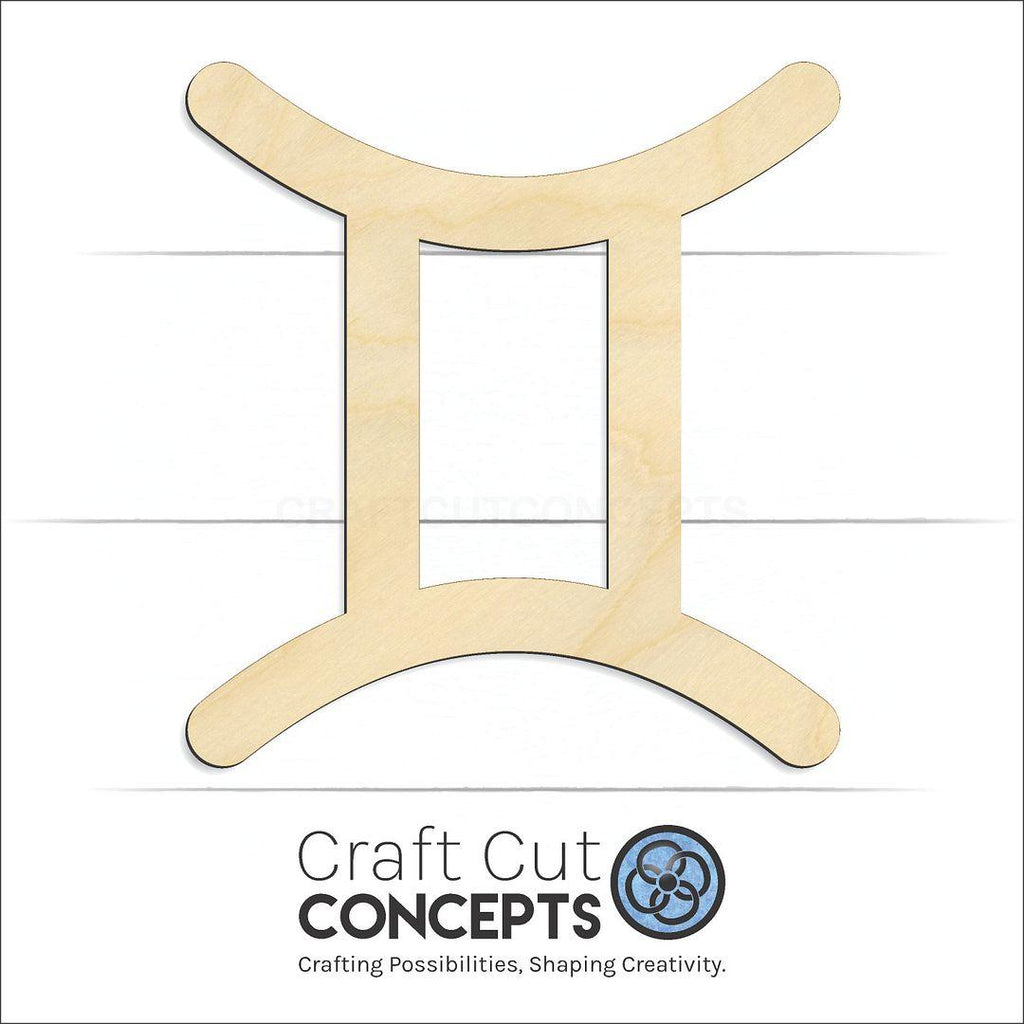 Craft Cut Concepts Logo under a wood Zodiac - Gemini craft shape and blank