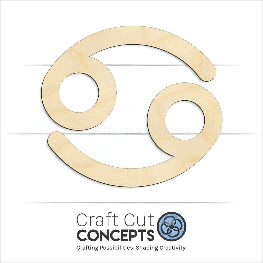 Craft Cut Concepts Logo under a wood Zodiac - Cancer craft shape and blank