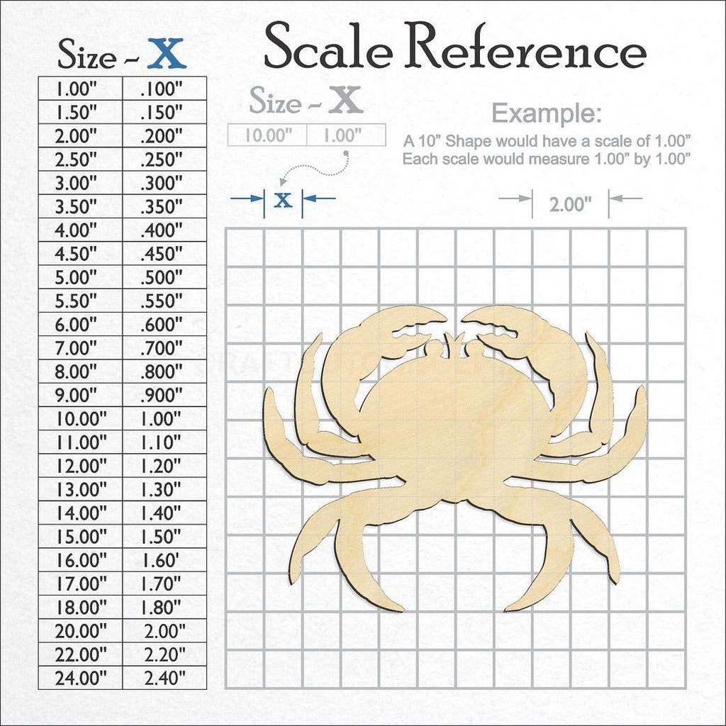 A scale and graph image showing a wood Zodiac - Cancer craft blank