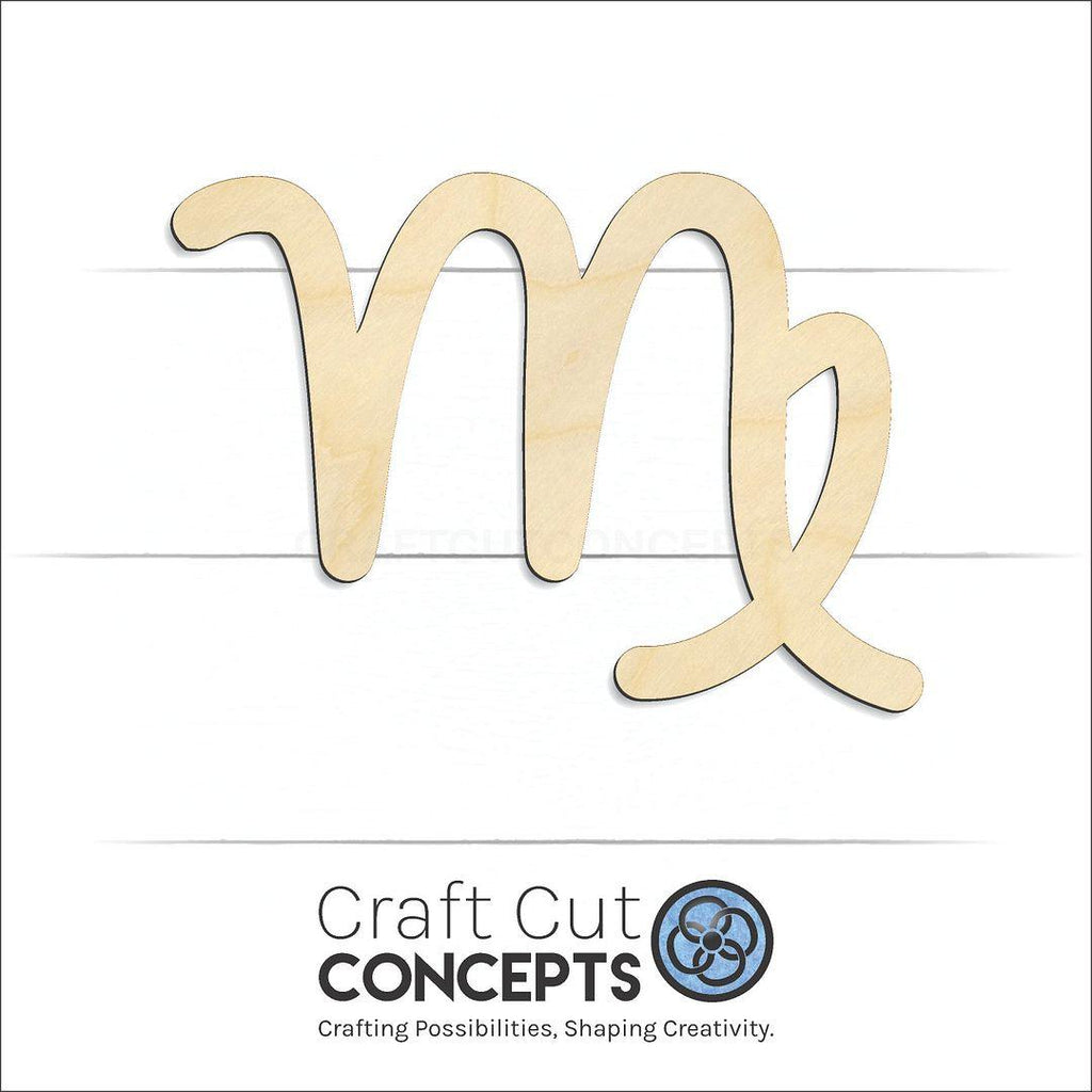 Craft Cut Concepts Logo under a wood Zodiac - Virgo craft shape and blank