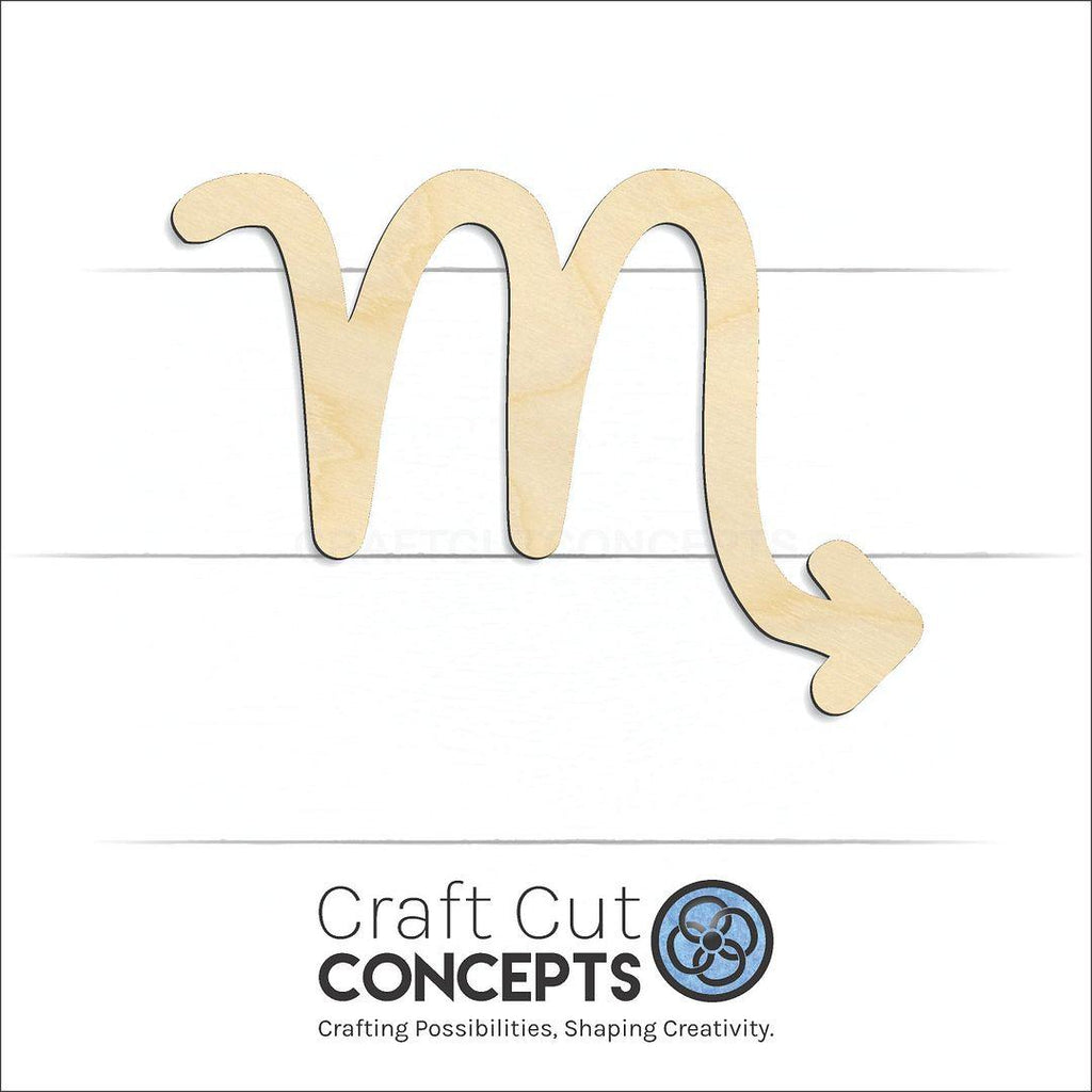 Craft Cut Concepts Logo under a wood Zodiac - Scorpio craft shape and blank