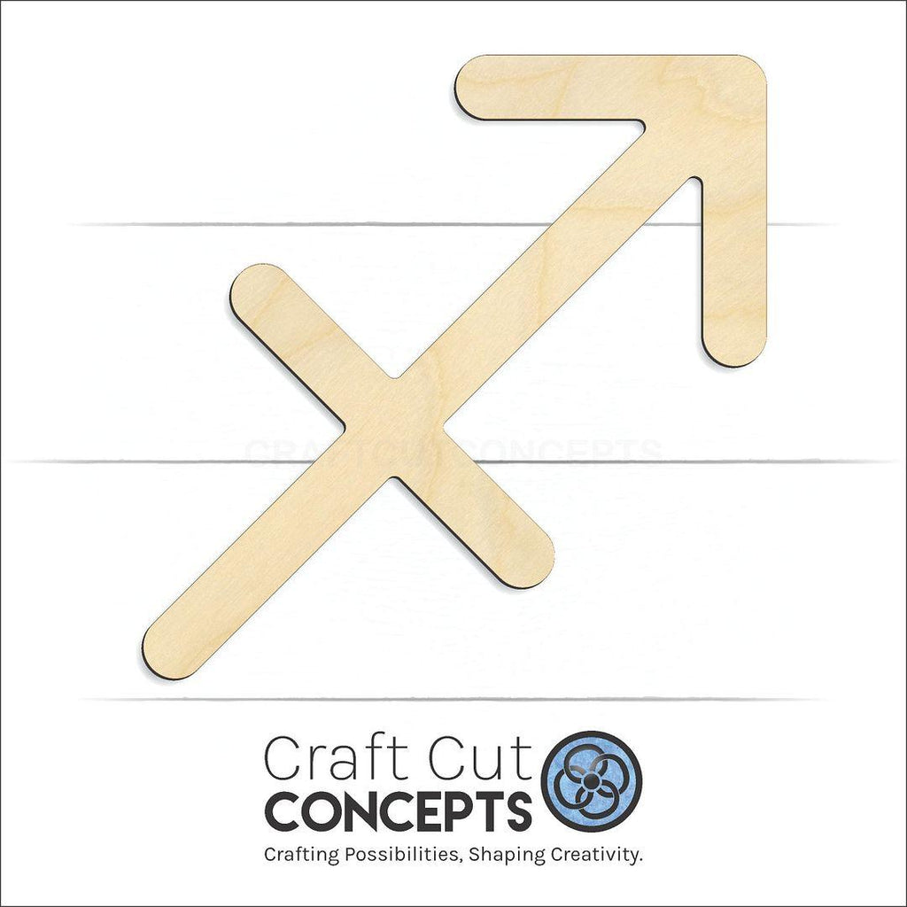 Craft Cut Concepts Logo under a wood Zodiac - Sagittarius craft shape and blank