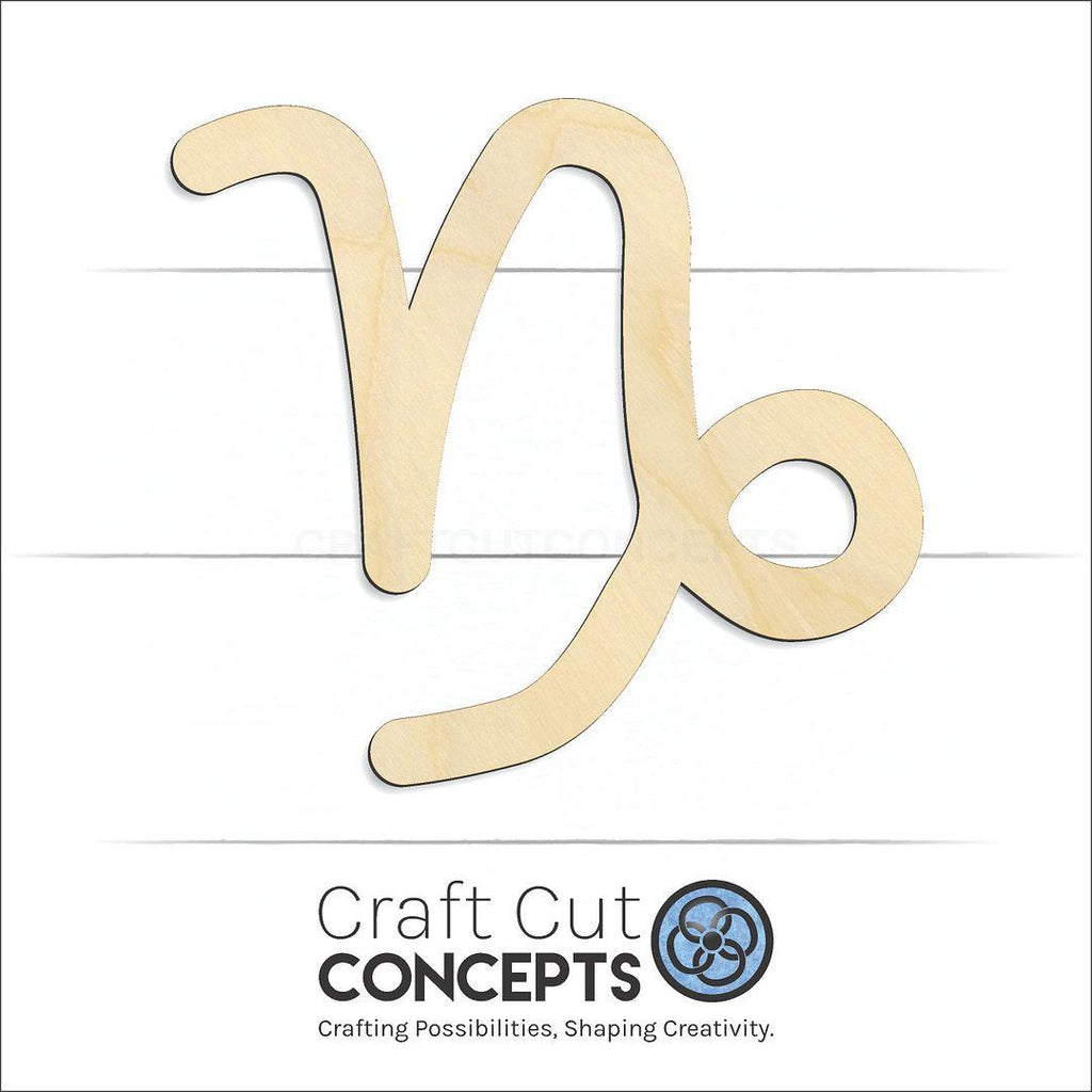 Craft Cut Concepts Logo under a wood Zodiac - Capricorn craft shape and blank