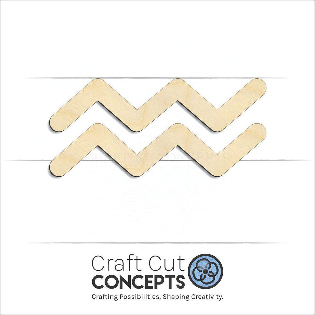 Craft Cut Concepts Logo under a wood Zodiac - Acquarius craft shape and blank