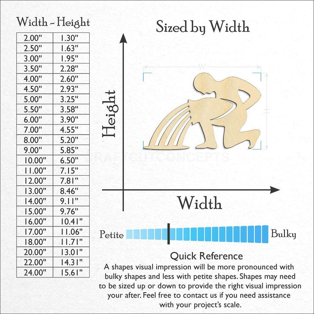 Sizes available for a laser cut Zodiac - Acquarius craft blank