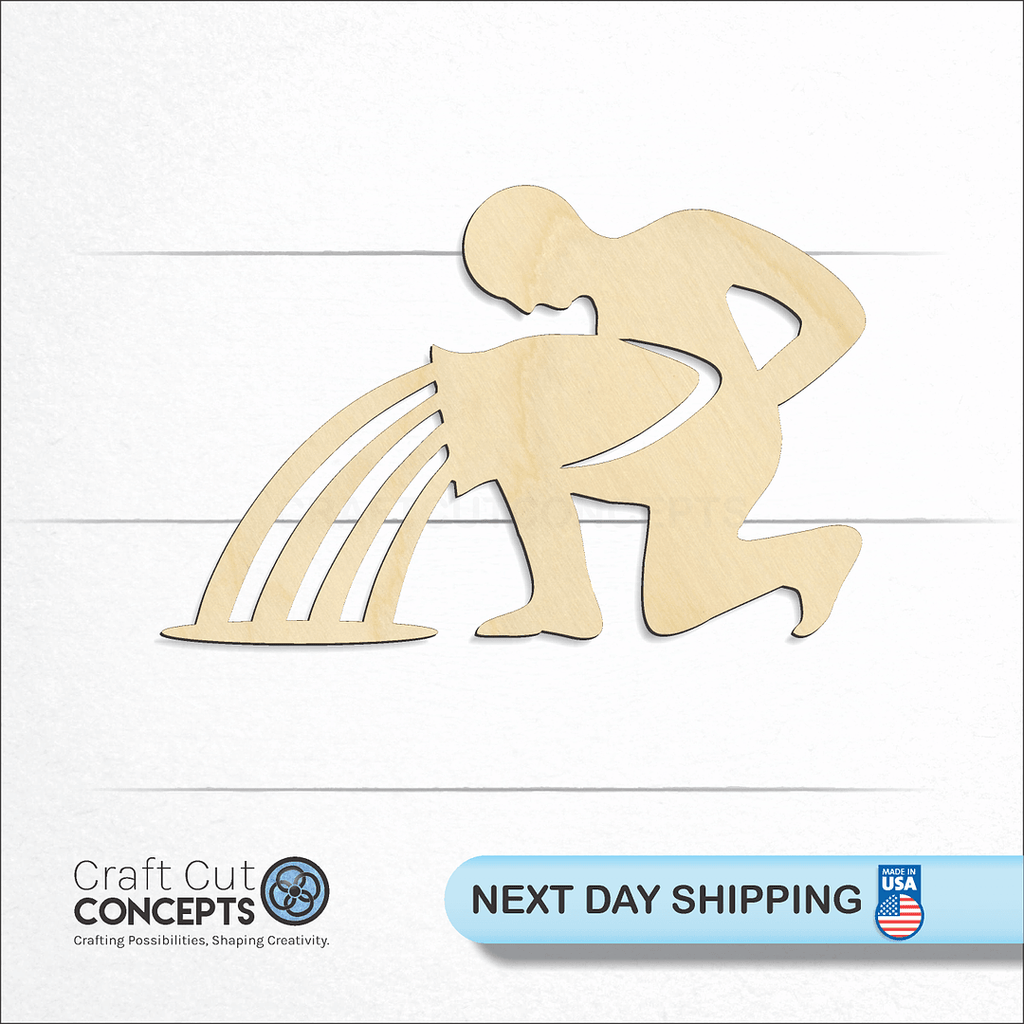 Craft Cut Concepts logo and next day shipping banner with an unfinished wood Zodiac - Acquarius craft shape and blank