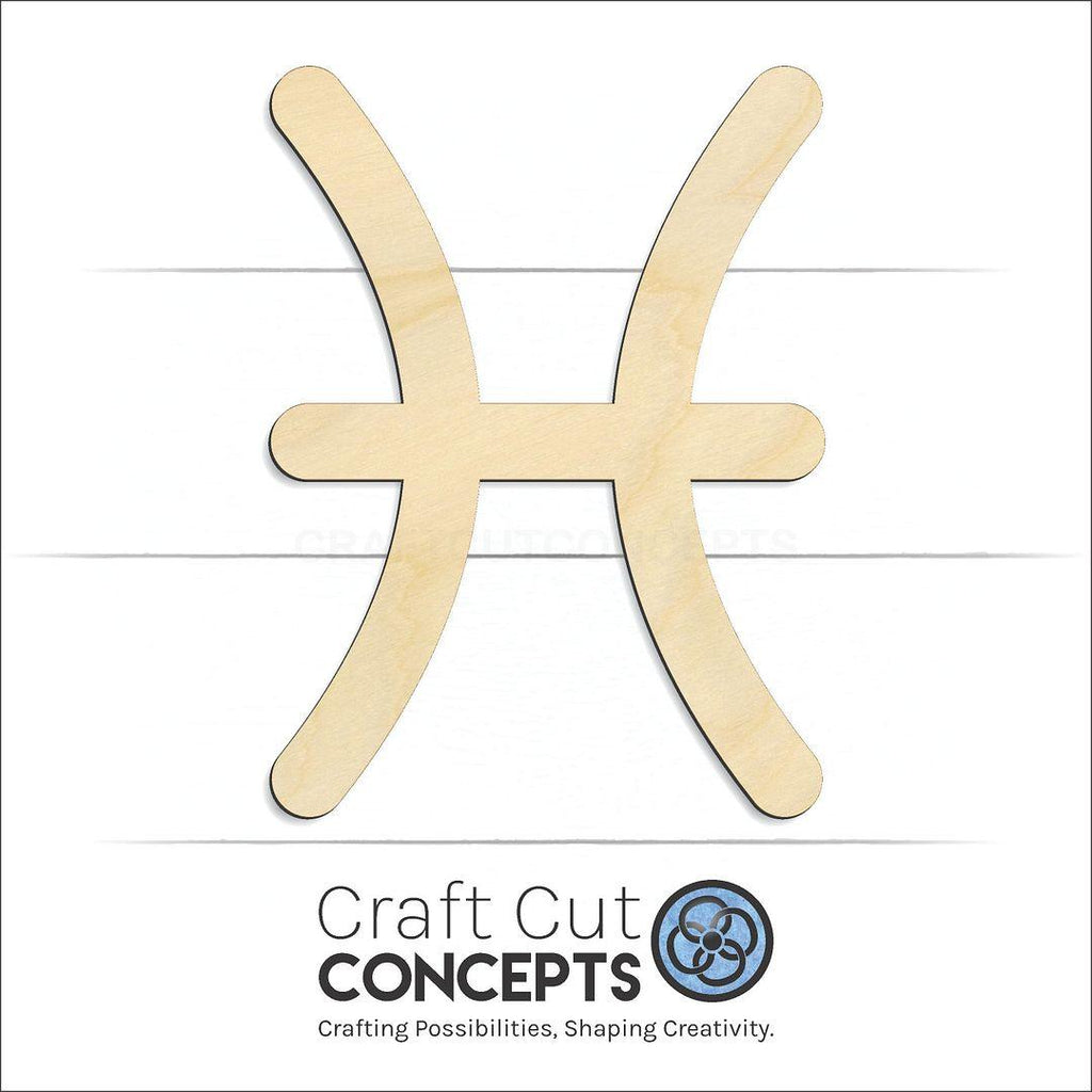 Craft Cut Concepts Logo under a wood Zodiac - Pisces craft shape and blank