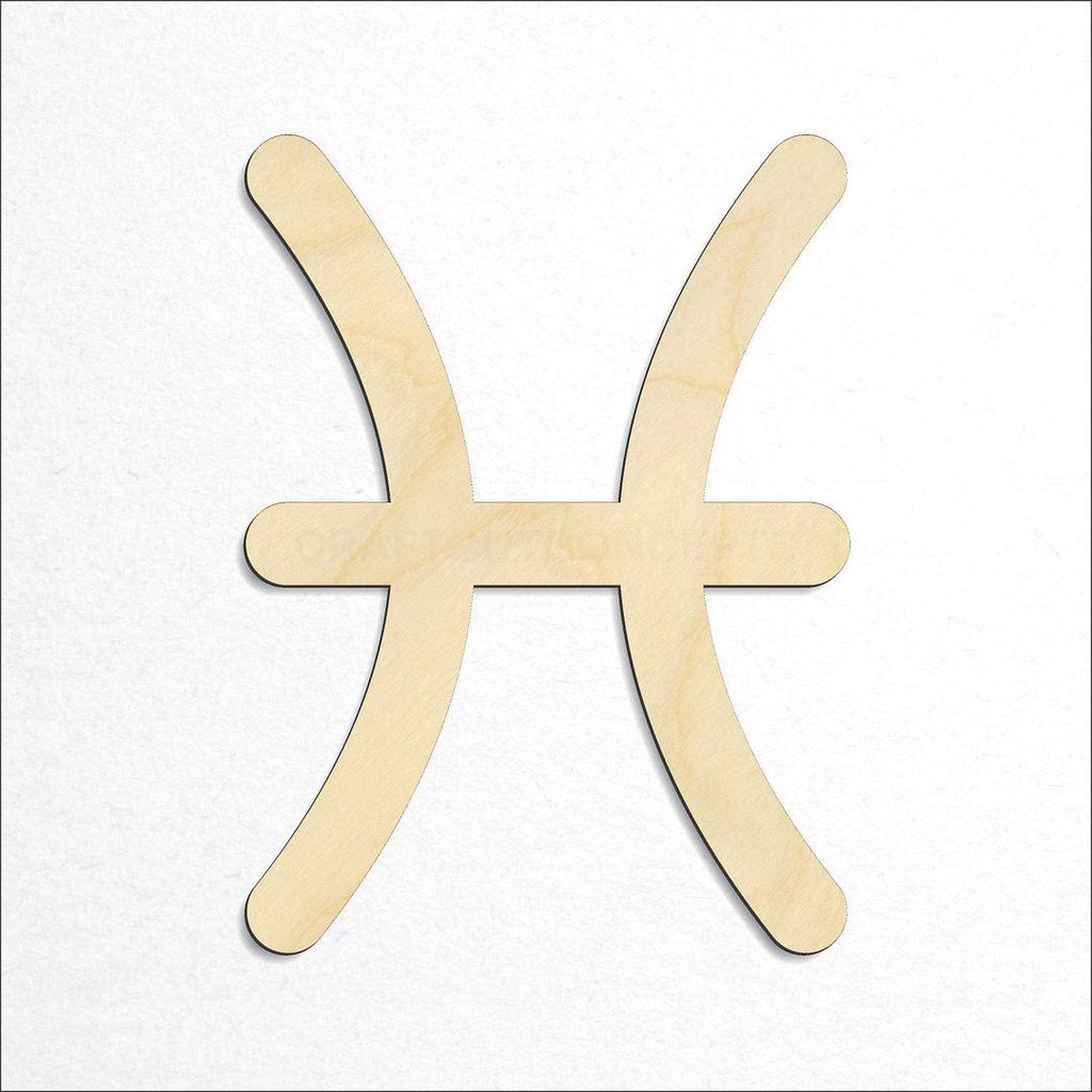 Wooden Zodiac - Pisces craft shape available in sizes of 2 inch and up