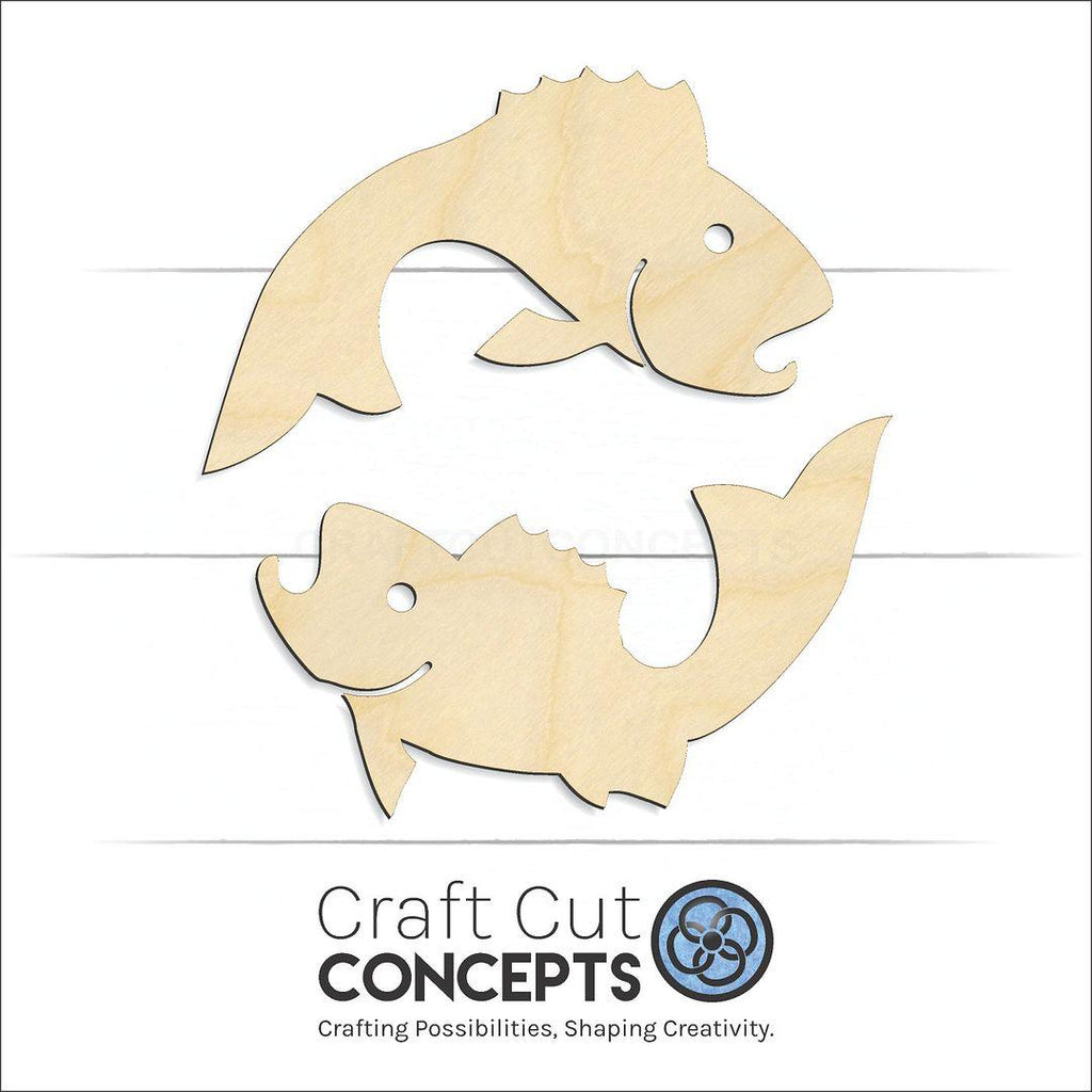 Craft Cut Concepts Logo under a wood Zodiac - Pisces craft shape and blank