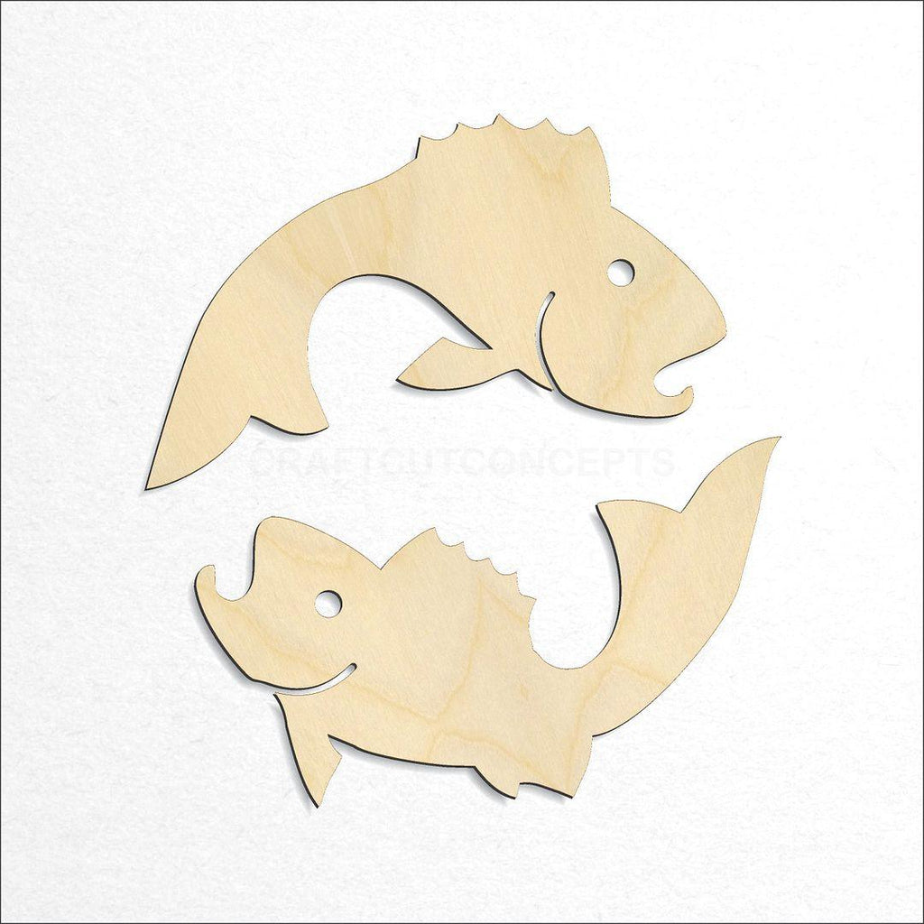 Wooden Zodiac - Pisces craft shape available in sizes of 2 inch and up
