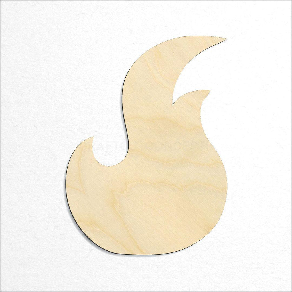 Wooden Fire Element craft shape available in sizes of 1 inch and up
