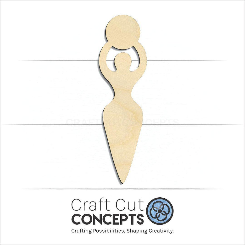 Craft Cut Concepts Logo under a wood Moon Goddess craft shape and blank
