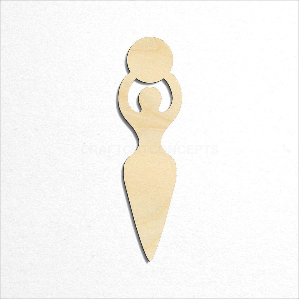 Wooden Moon Goddess craft shape available in sizes of 2 inch and up