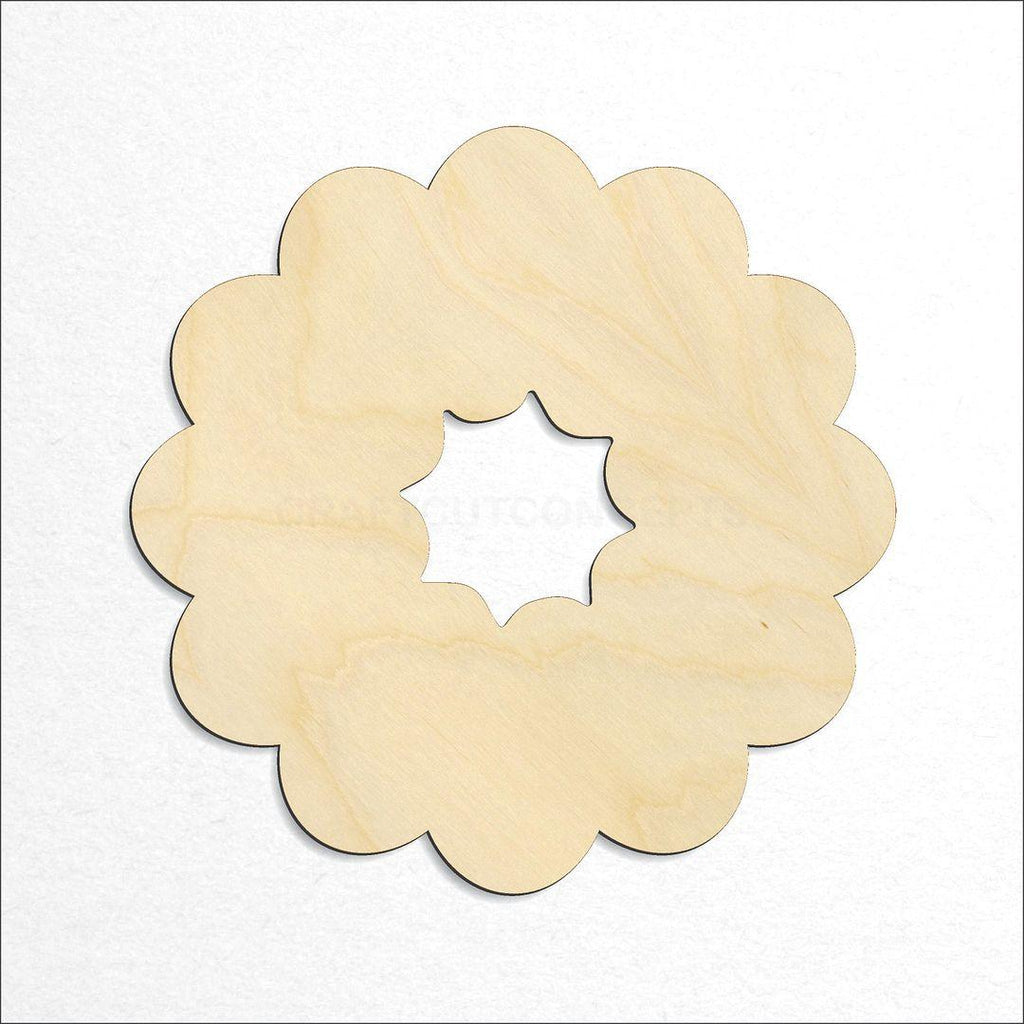 Wooden Christmas Wreath craft shape available in sizes of 1 inch and up
