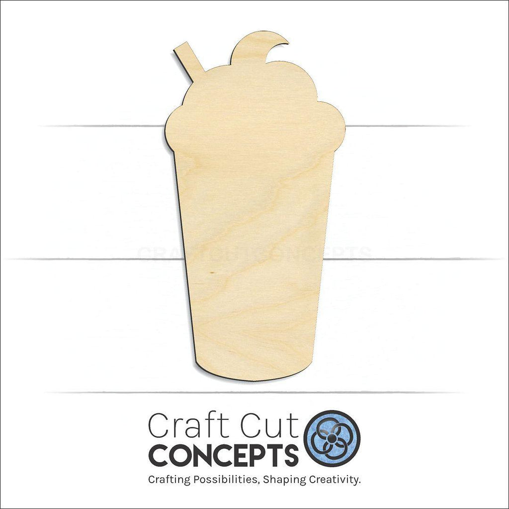 Craft Cut Concepts Logo under a wood Milk Shake craft shape and blank