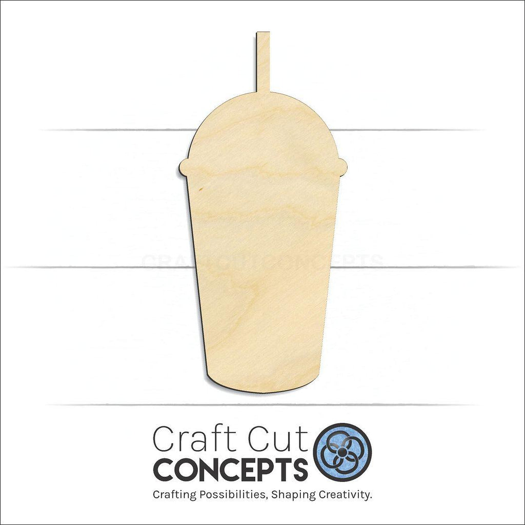 Craft Cut Concepts Logo under a wood Ice Cup craft shape and blank