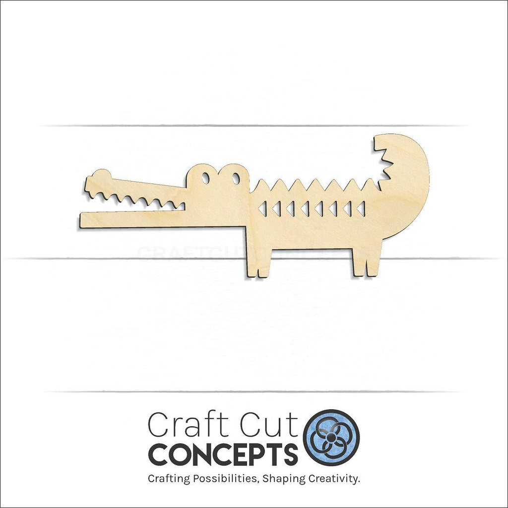 Craft Cut Concepts Logo under a wood Cute Alligator craft shape and blank