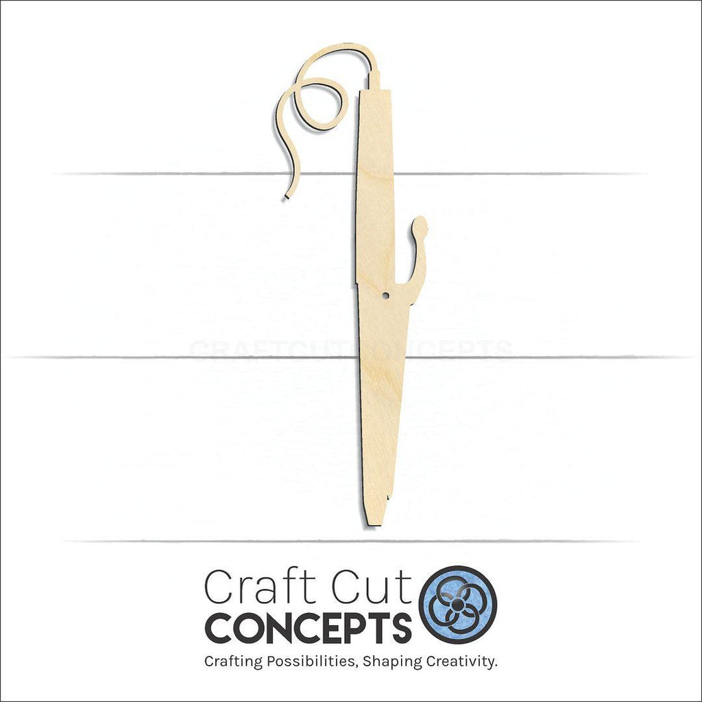 Craft Cut Concepts Logo under a wood Curling Iron craft shape and blank