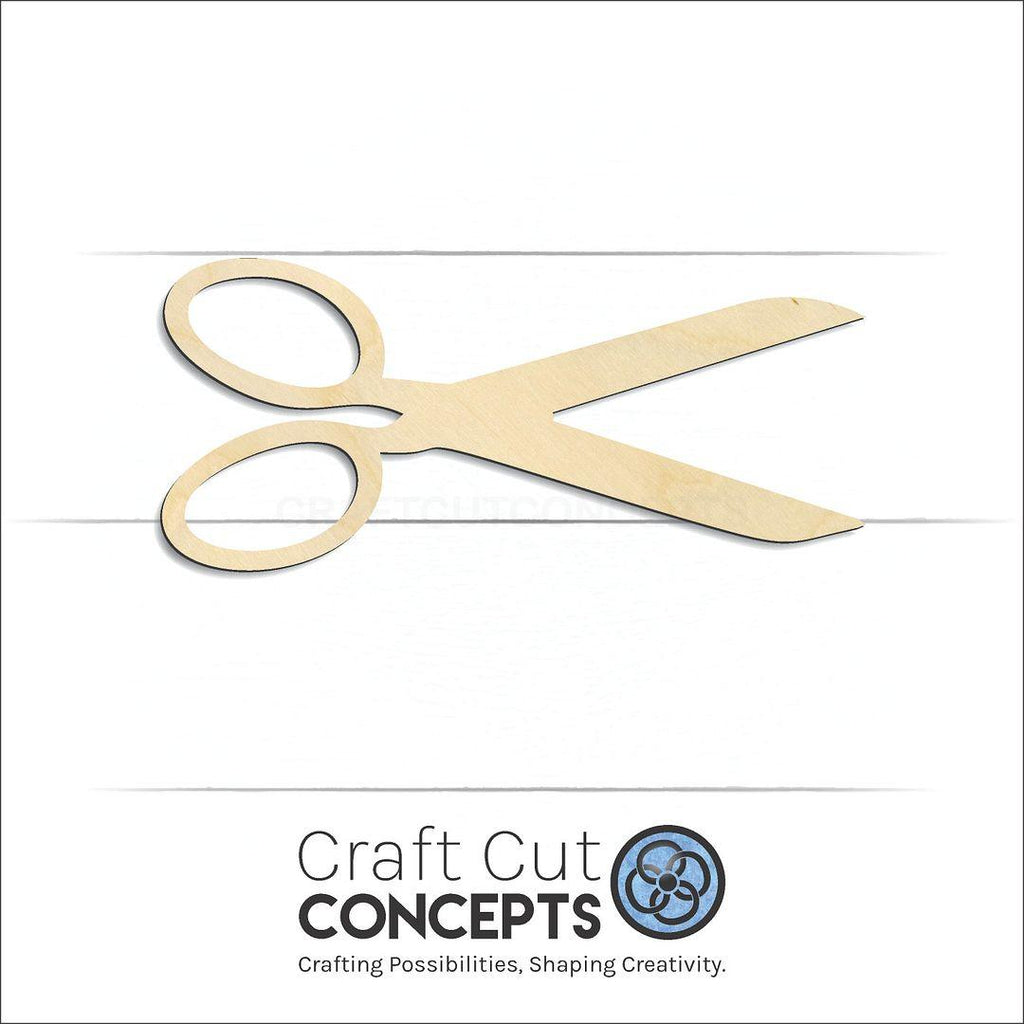 Craft Cut Concepts Logo under a wood Scissors craft shape and blank