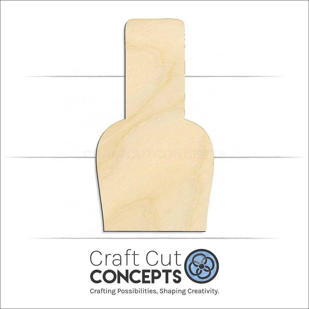 Craft Cut Concepts Logo under a wood Nail Polish craft shape and blank