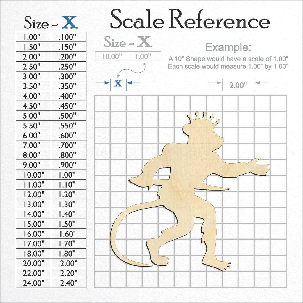 A scale and graph image showing a wood Mouse King craft blank