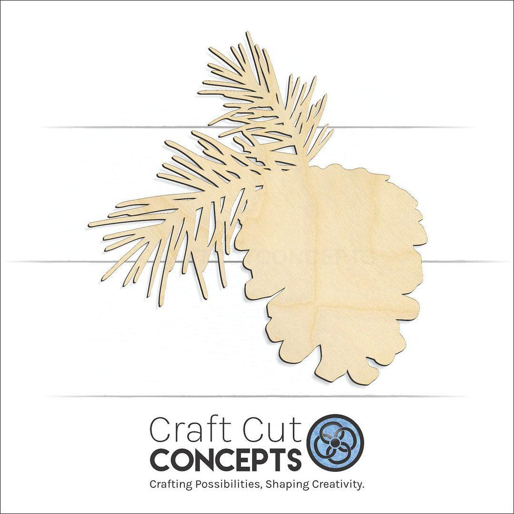 Craft Cut Concepts Logo under a wood Pine Cone Evergreen craft shape and blank