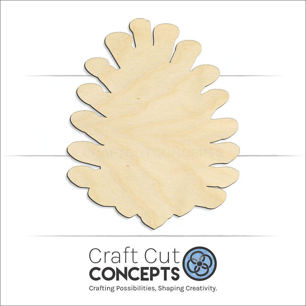 Craft Cut Concepts Logo under a wood Pine Cone craft shape and blank