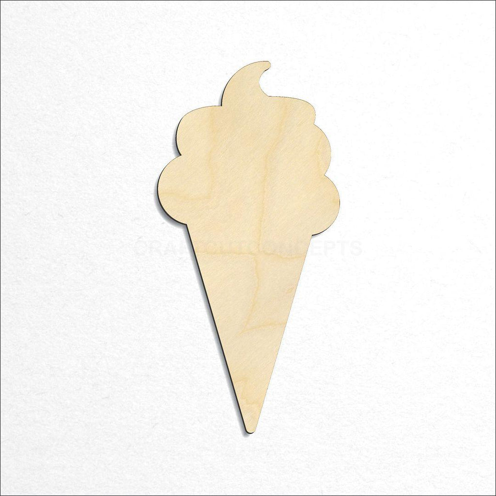 Wooden Ice Cream Cone craft shape available in sizes of 1 inch and up