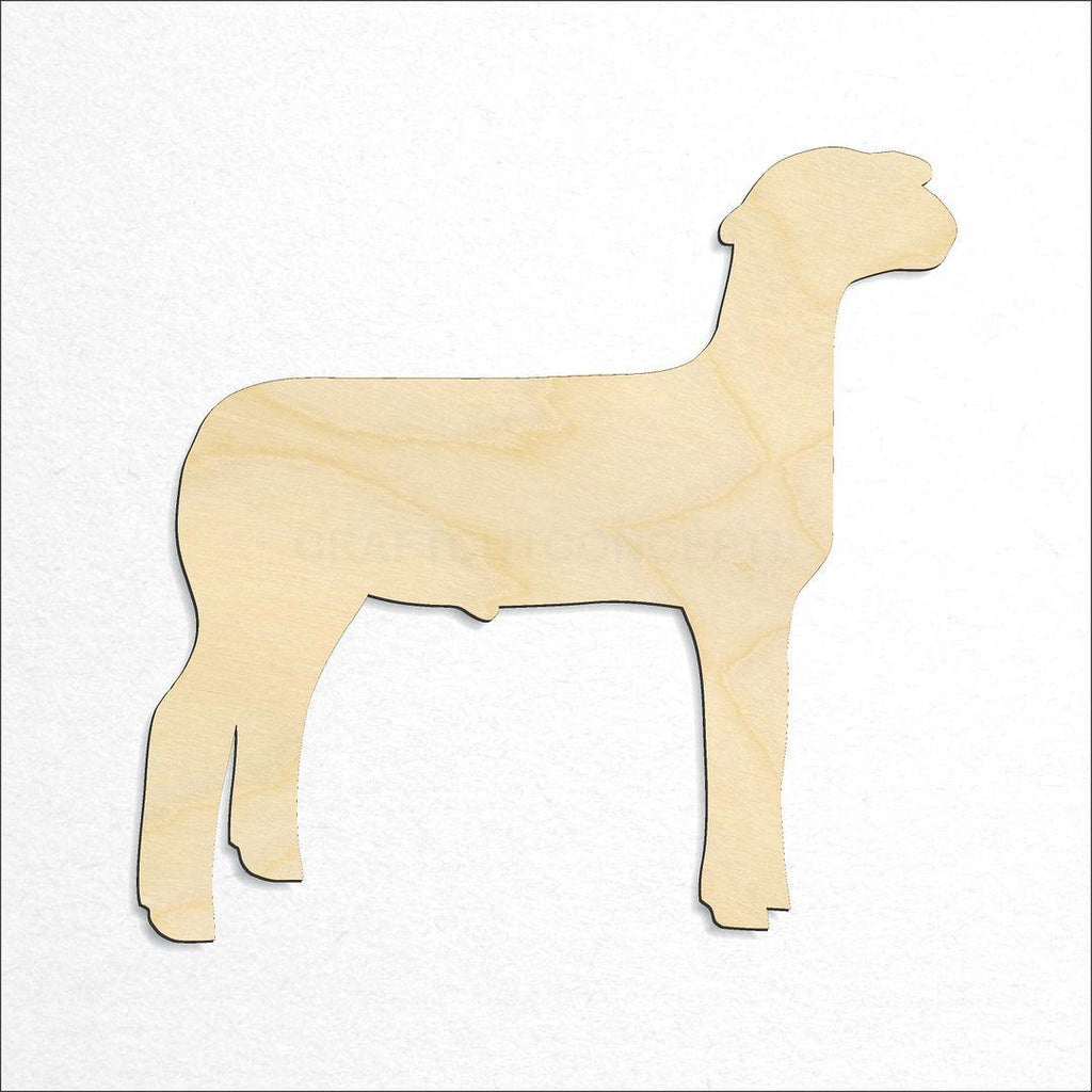 Wooden Show Sheep craft shape available in sizes of 1 inch and up