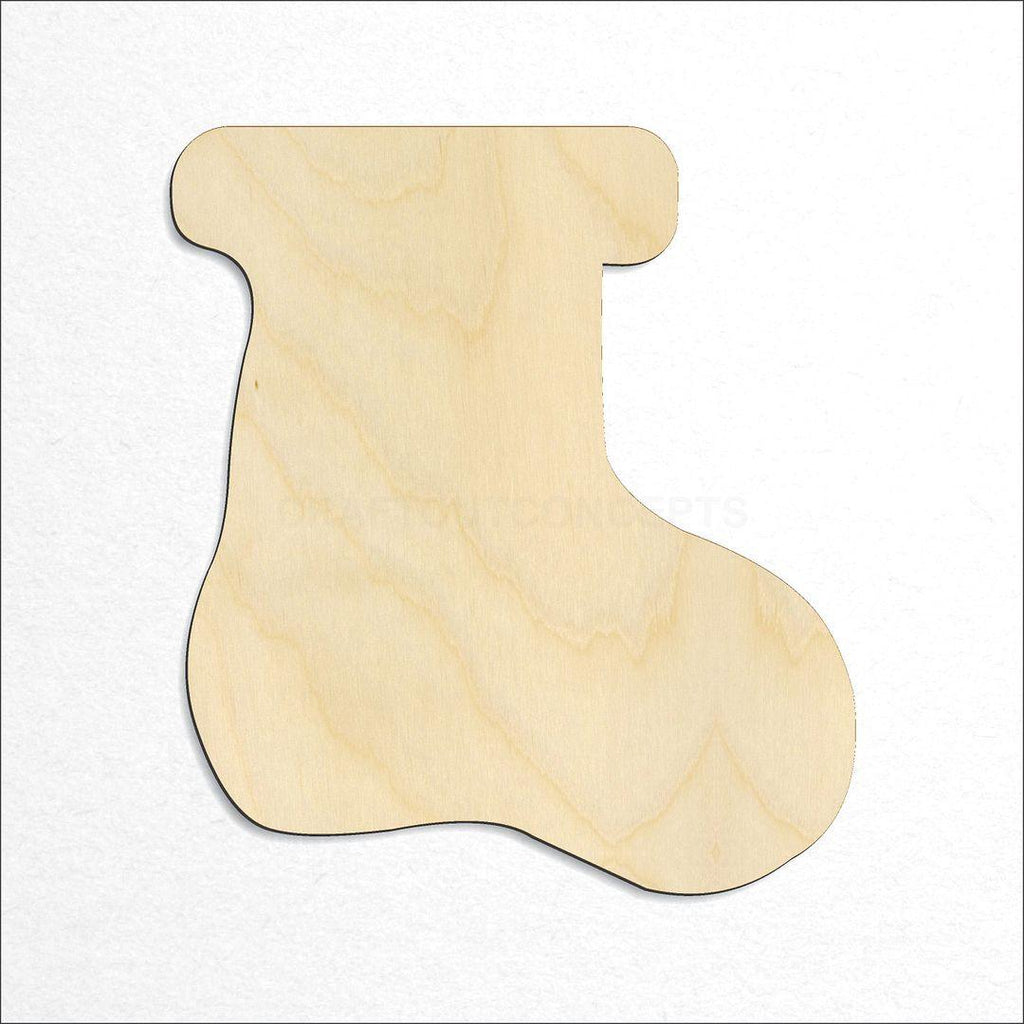 Wooden Christmas Stocking craft shape available in sizes of 1 inch and up