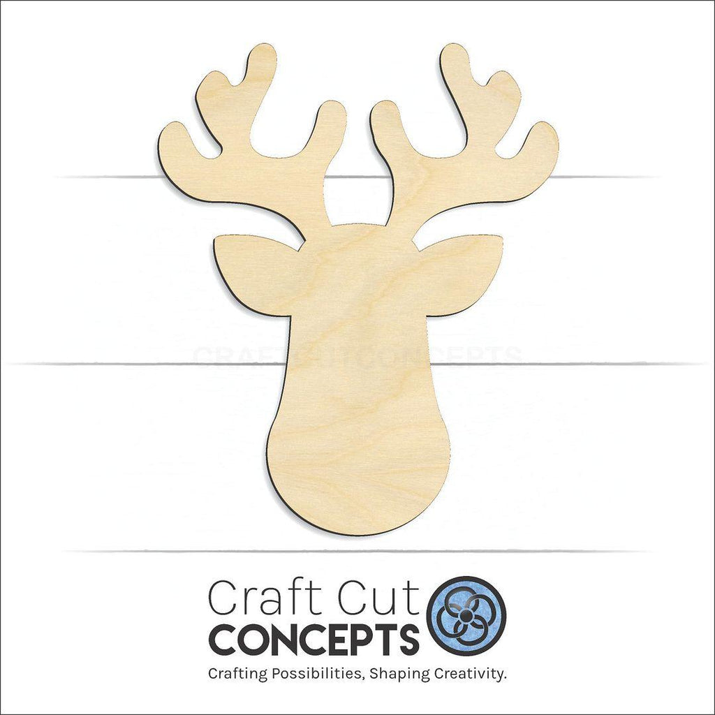 Craft Cut Concepts Logo under a wood Reindeer Head craft shape and blank