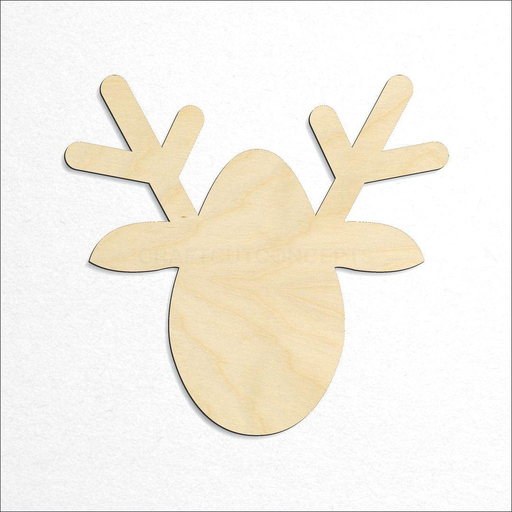 Wooden Reindeer Head craft shape available in sizes of 3 inch and up