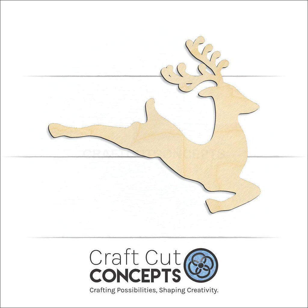 Craft Cut Concepts Logo under a wood Reindeer craft shape and blank