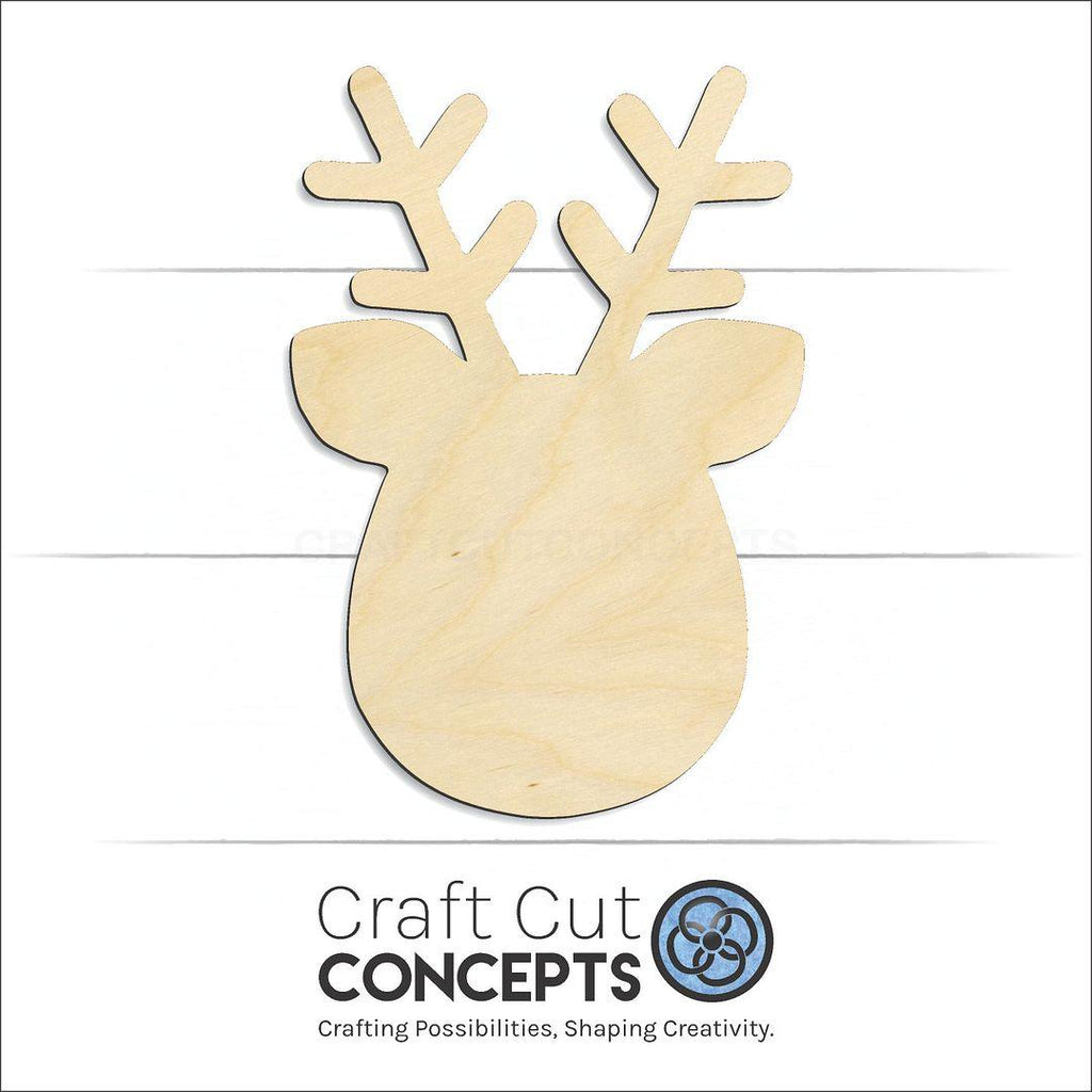 Craft Cut Concepts Logo under a wood Reindeer craft shape and blank