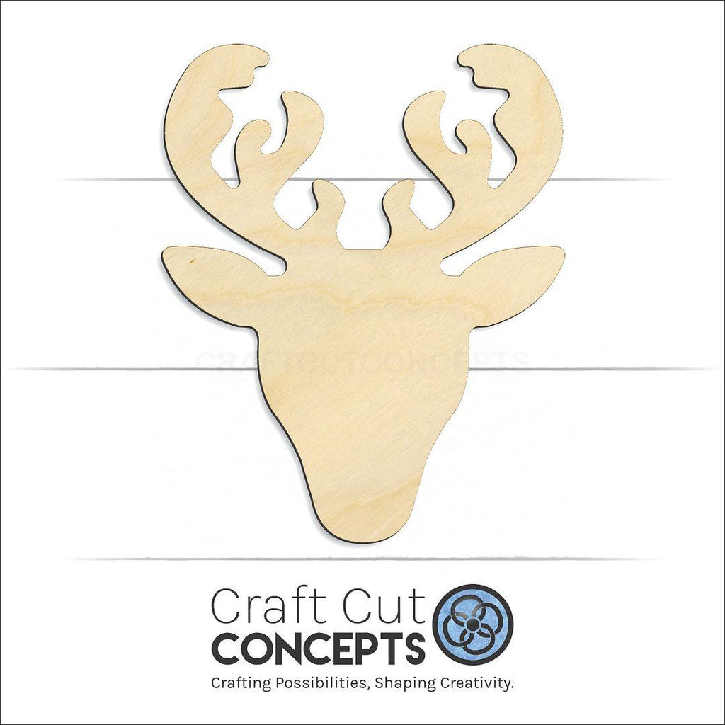 Craft Cut Concepts Logo under a wood Reindeer Head craft shape and blank