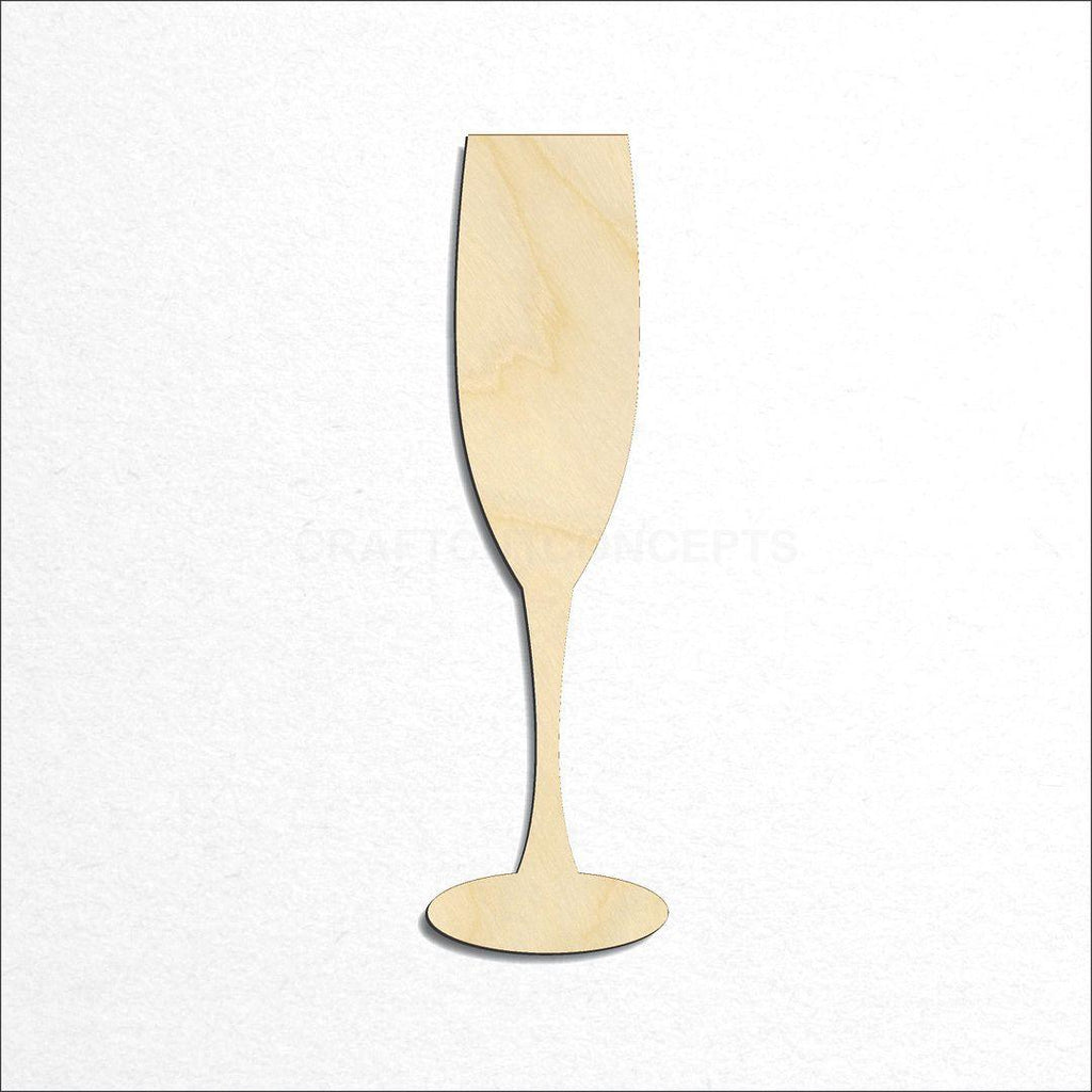 Wooden Chamgaign Flute craft shape available in sizes of 3 inch and up