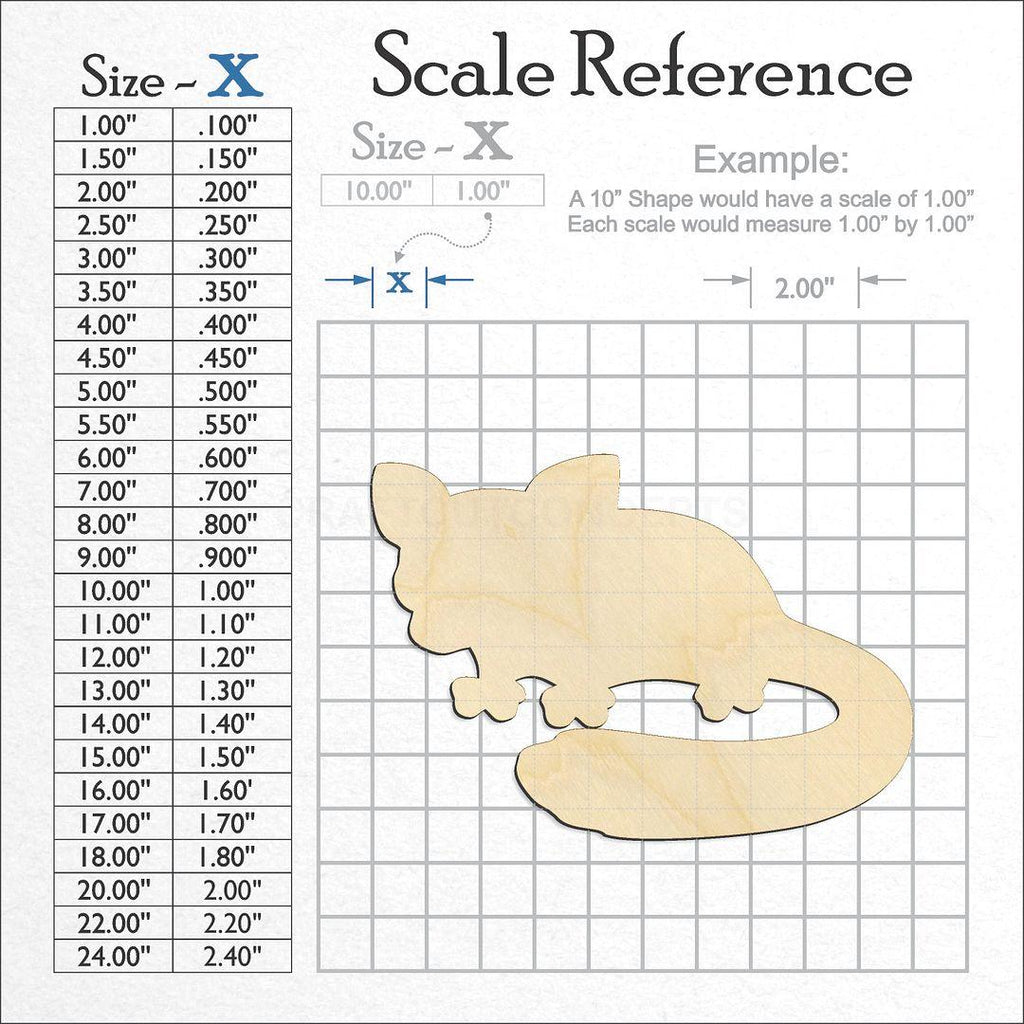 A scale and graph image showing a wood Sugar Glider craft blank