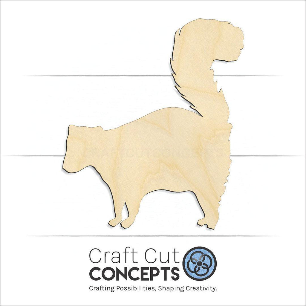 Craft Cut Concepts Logo under a wood Skunk craft shape and blank