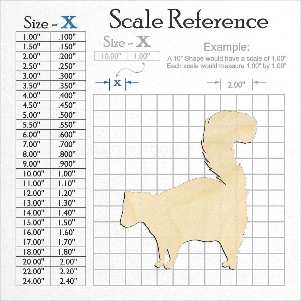 A scale and graph image showing a wood Skunk craft blank