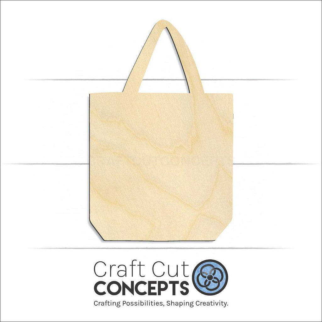 Craft Cut Concepts Logo under a wood Tote craft shape and blank