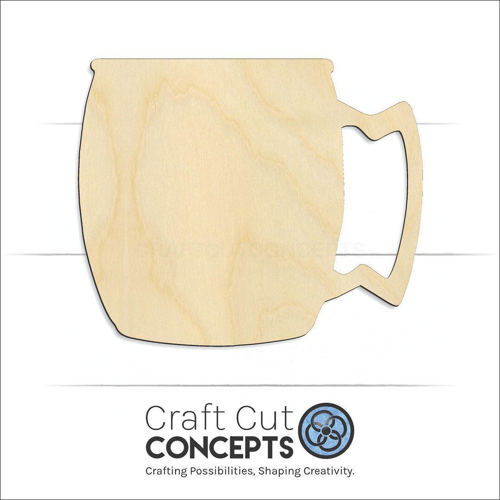 Craft Cut Concepts Logo under a wood Copper Mug craft shape and blank