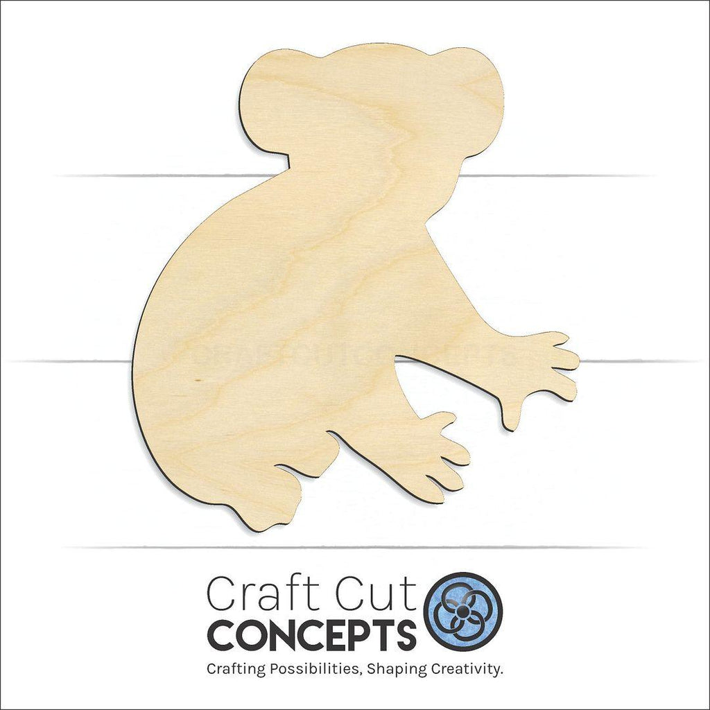 Craft Cut Concepts Logo under a wood Koala craft shape and blank