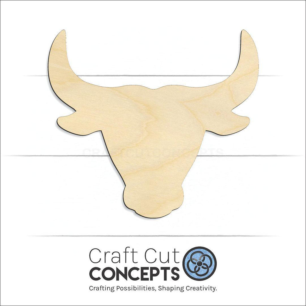 Craft Cut Concepts Logo under a wood Bull Head craft shape and blank