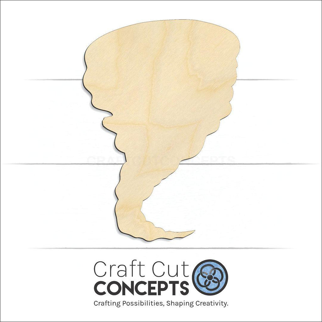 Craft Cut Concepts Logo under a wood Tornado craft shape and blank